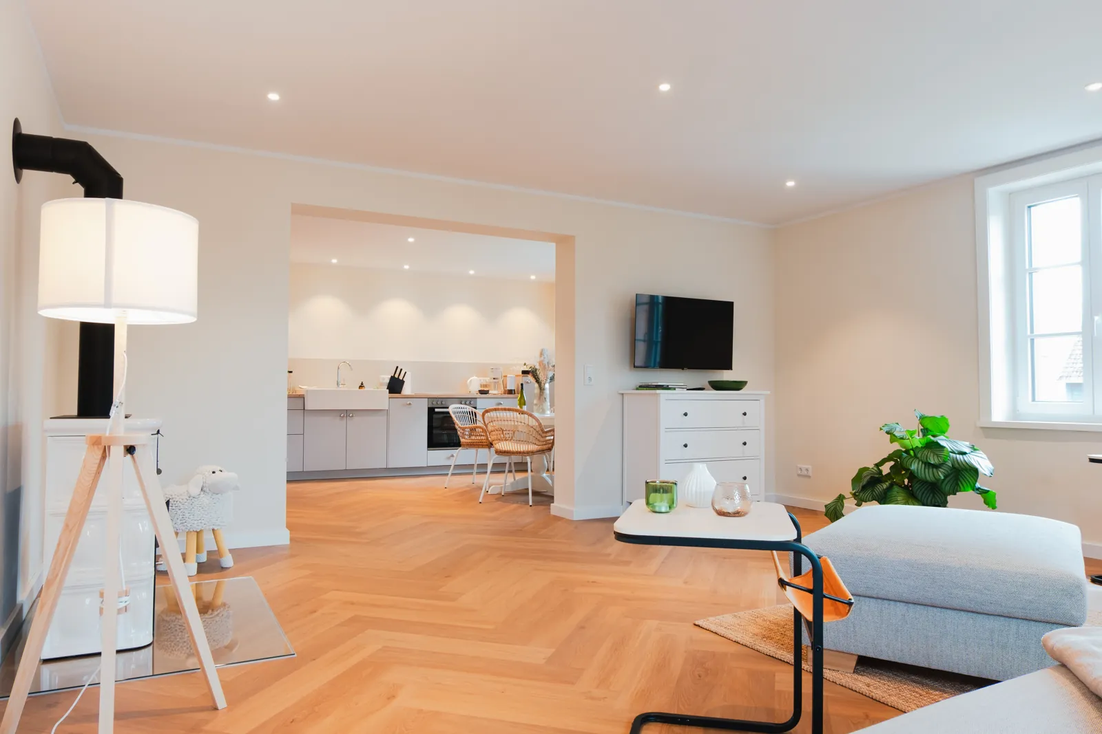 Apartment Ruth — Wohnbereich mit offener Küche