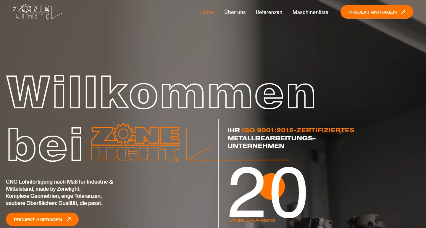 Zonelight GmbH — Website-Screenshot